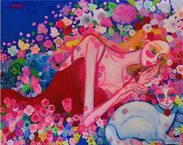 love flower (90.9×72.7 oil& canvas acrylic)
